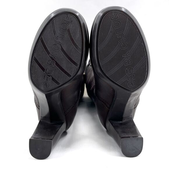 See By Chloe Tall Leather Boots Chocolate Brown Wool Lined High Heeled Size 37.5 - Picture 13 of 15